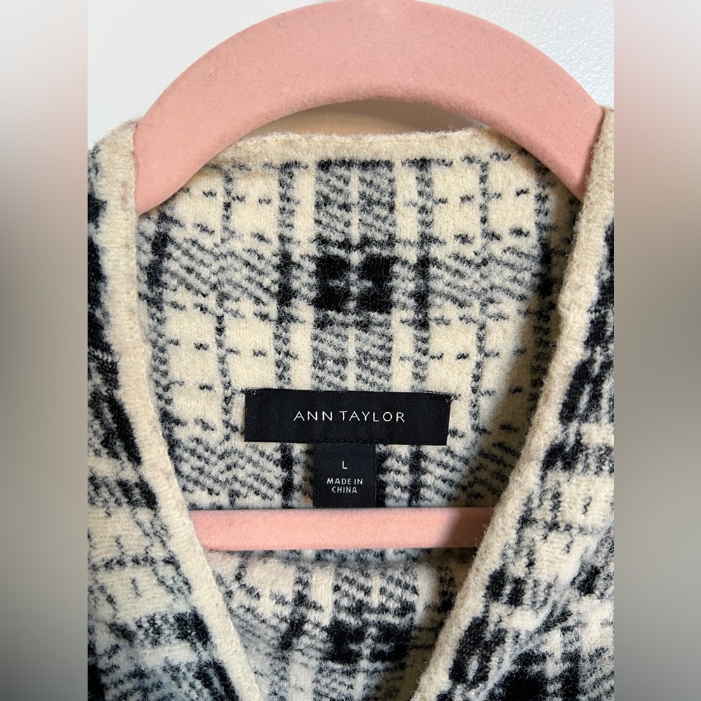 Ann Taylor Plaid Jacquard Mock Neck Sweater - Picture 2 of 4